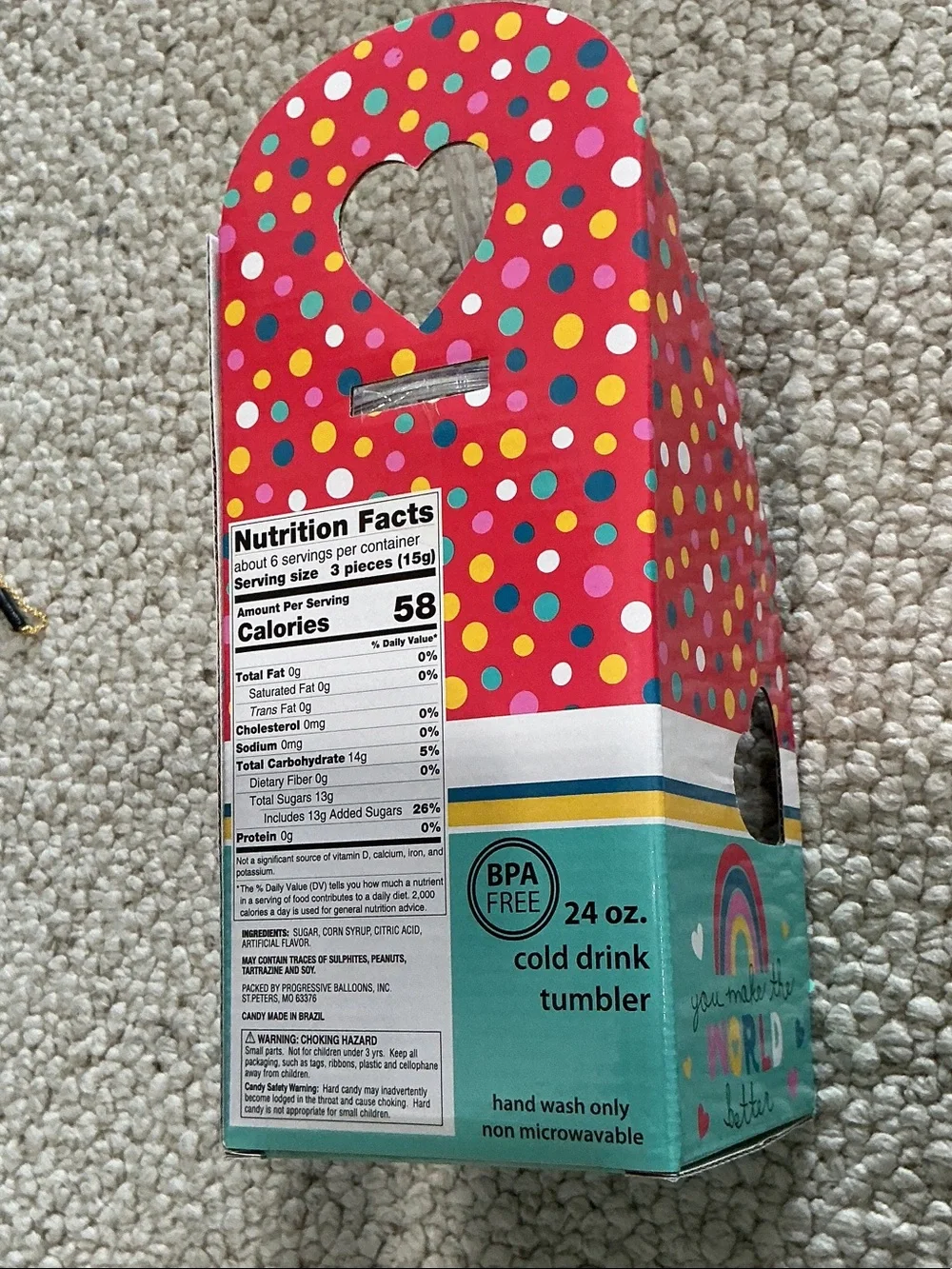 You Make the World Better Candy Tumbler - Turquoise Accent